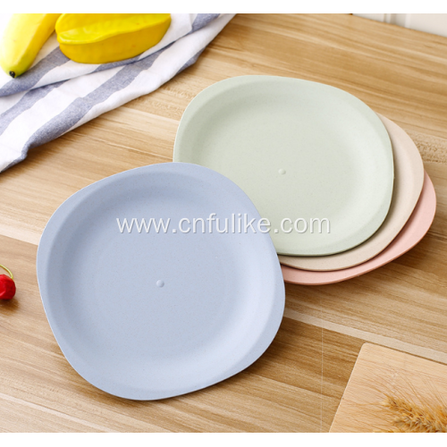 Square Wheat Straw Plastic Plates for Home